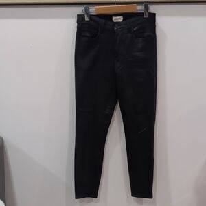 L'AGENCE | Women's Black Coated Marot Skinny High-Rise Ankle Jeans